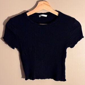 Zara Babydoll Tee with Tulip Detailing